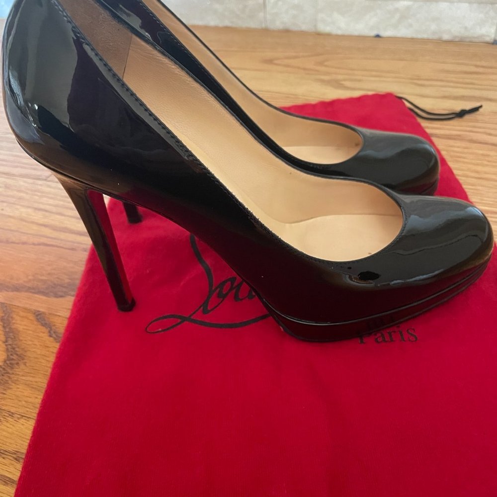 Louboutin Black Patent 120 Pumps